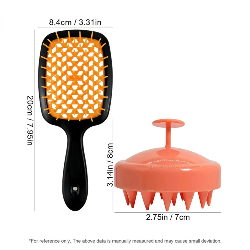 Salon Barber Hair Brush Kit Hollow Comb Wet And Dry Shampoo Comb Anti-static Massage Comb Bath Brush Women Household Tools.