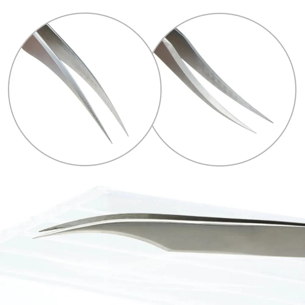 LAGEE eyelash extension tweezer isolator stainless steel professional for volume lash precise straight curved N-01 02 bulk.