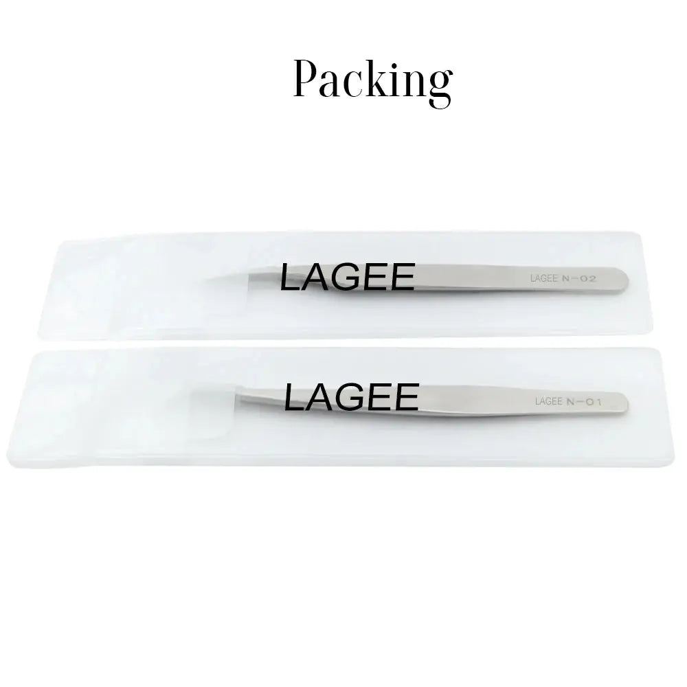 LAGEE eyelash extension tweezer isolator stainless steel professional for volume lash precise straight curved N-01 02 bulk.