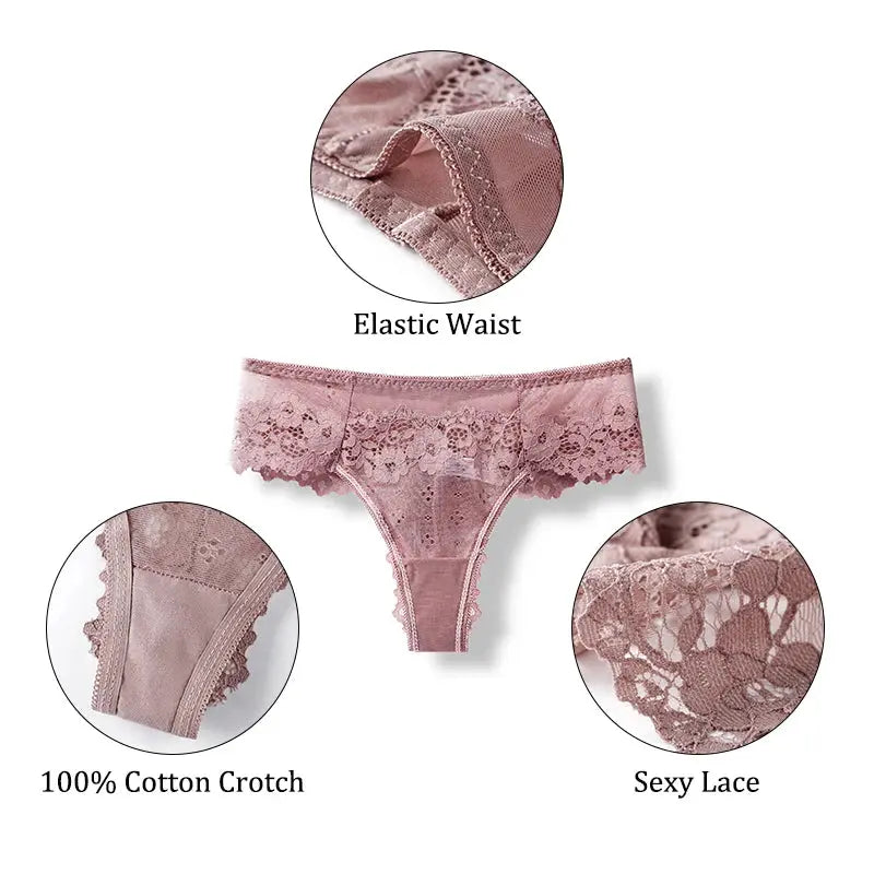 BANNIROU 3 Pcs Sexy Panties For Woman Lingerie Lady G-string Lace FemaSPECIFICATIONSName: Panties For WomenColor: Black,White,Pink,Wine,BlueQuantity: 3 PieceSize: S,M,L,XLStyle: SexyElasticity: ElasticThickness: ThinWholesale: SupportDJohnny TirakJohnny Tirak-string Lace Female Thongs Underwear Ladies Intimates Free Shipping