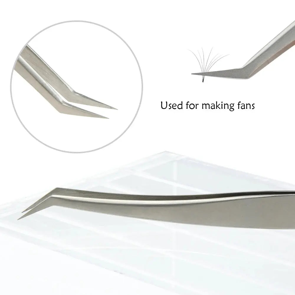 LAGEE eyelash extension tweezer isolator stainless steel professional for volume lash precise straight curved N-01 02 bulk.