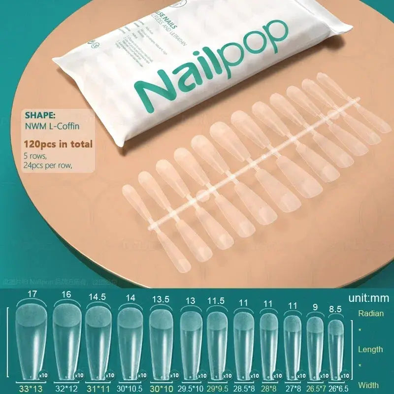 NAILPOP 120pcs Fake Nails Full Cover Press on Nails Coffin Soft Gel AmSPECIFICATIONSBrand Name: NailpopHign-concerned Chemical: NoneNumber of Pieces: One UnitOrigin: Mainland ChinaMaterial: AcrylicQuantity: 120pcs/bagSize: 10 DifferentJohnny TirakJohnny TirakNails Coffin Soft Gel American Pose Capsule False Nail Tips