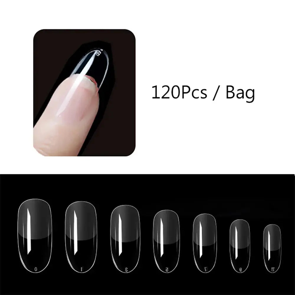 120pcs/bag Matte Press On Nail Tips Soft Full Cover False Nails Oval Almond Sculpted Fake Nail.