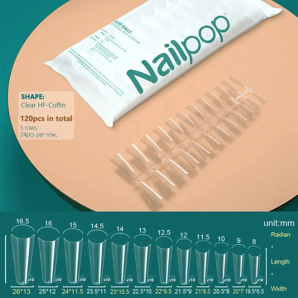 NAILPOP 120pcs Fake Nails Full Cover Press on Nails Coffin Soft Gel AmSPECIFICATIONSBrand Name: NailpopHign-concerned Chemical: NoneNumber of Pieces: One UnitOrigin: Mainland ChinaMaterial: AcrylicQuantity: 120pcs/bagSize: 10 DifferentJohnny TirakJohnny TirakNails Coffin Soft Gel American Pose Capsule False Nail Tips