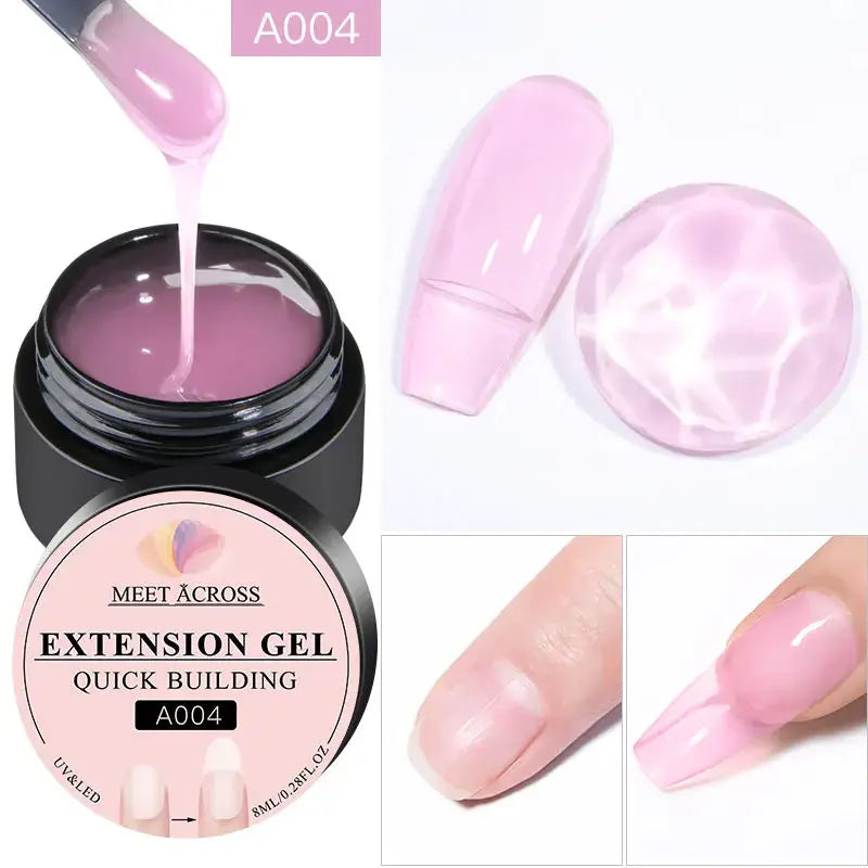 MEET ACROSS 7ml Clear Non Stick Hand Solid Extension Nail Gel Polish CSPECIFICATIONSBrand Name: MEET ACROSSIngredient: ResinOrigin: Mainland ChinaHign-concerned Chemical: NoneNumber of Pieces: One UnitVolume: 10mlModel Number: Q52305-1Johnny TirakJohnny TirakStick Hand Solid Extension Nail Gel Polish Carving Flower Nail Art Building UV Gel Acrylic Varnish