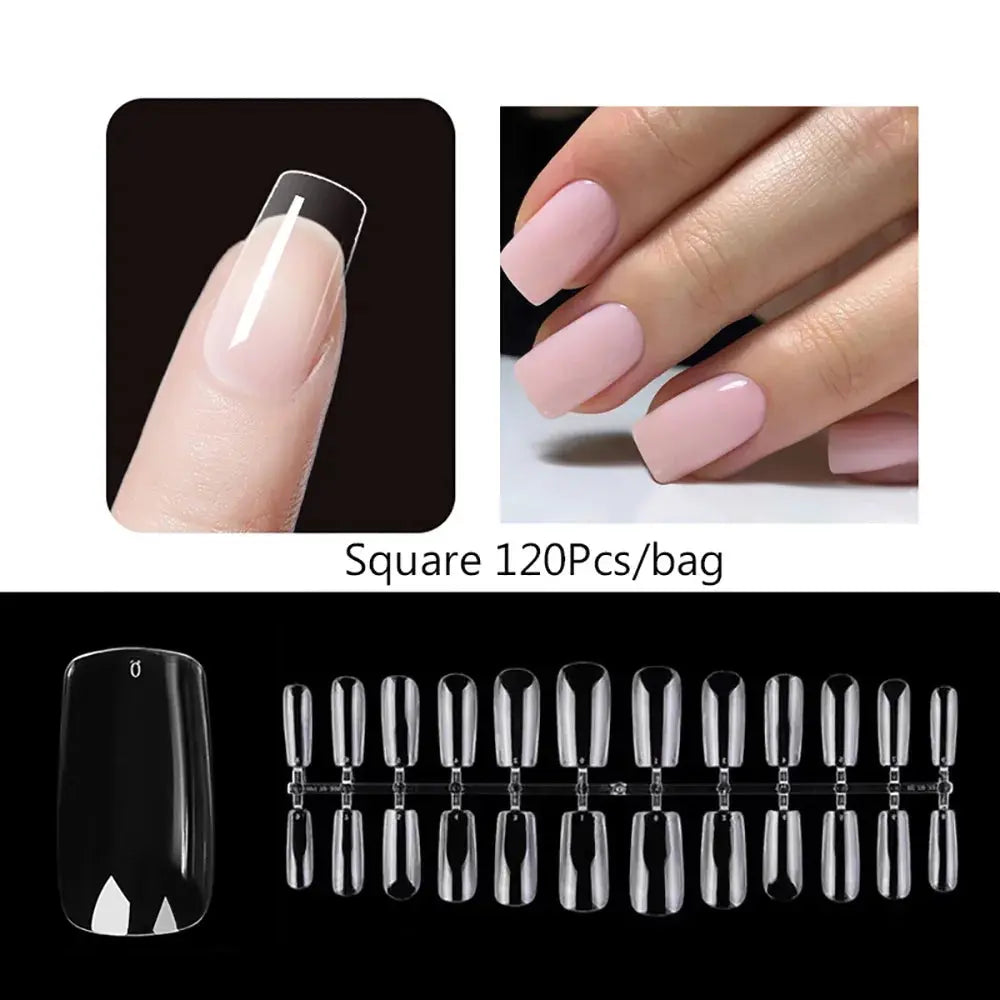 120pcs/bag Matte Press On Nail Tips Soft Full Cover False Nails Oval Almond Sculpted Fake Nail.