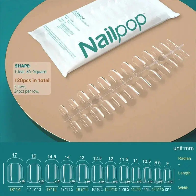 NAILPOP 120pcs Fake Nails Full Cover Press on Nails Coffin Soft Gel AmSPECIFICATIONSBrand Name: NailpopHign-concerned Chemical: NoneNumber of Pieces: One UnitOrigin: Mainland ChinaMaterial: AcrylicQuantity: 120pcs/bagSize: 10 DifferentJohnny TirakJohnny TirakNails Coffin Soft Gel American Pose Capsule False Nail Tips