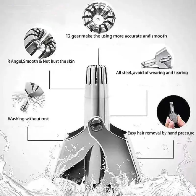 Nose Hair Trimmer For Men And Women With No Noise Washable Manual NasaSPECIFICATIONSType: tondeuseType1: Nose hair clippersBrand Name: NoEnName_NullModel Number: Nose Hair TrimmerItem Type: Nose &amp; Ear TrimmerMaterial: Stainless steJohnny TirakJohnny TirakNoise Washable Manual Nasal Hair Trimmer триммер для носа aparador de