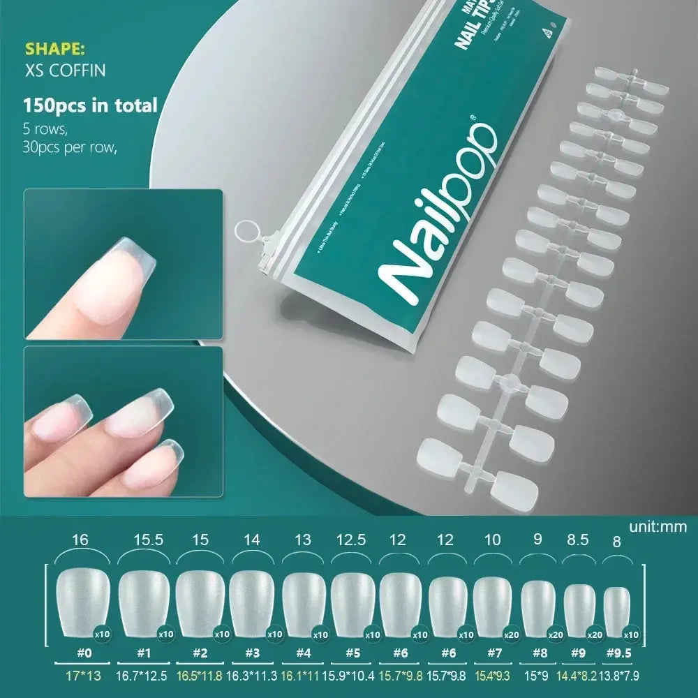 NAILPOP 120pcs Fake Nails Full Cover Press on Nails Coffin Soft Gel AmSPECIFICATIONSBrand Name: NailpopHign-concerned Chemical: NoneNumber of Pieces: One UnitOrigin: Mainland ChinaMaterial: AcrylicQuantity: 120pcs/bagSize: 10 DifferentJohnny TirakJohnny TirakNails Coffin Soft Gel American Pose Capsule False Nail Tips