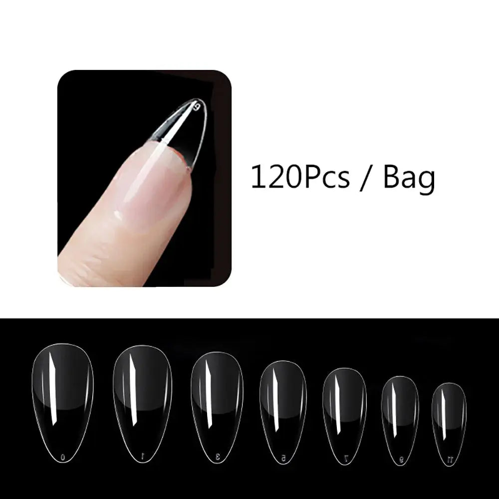 120pcs/bag Matte Press On Nail Tips Soft Full Cover False Nails Oval Almond Sculpted Fake Nail.