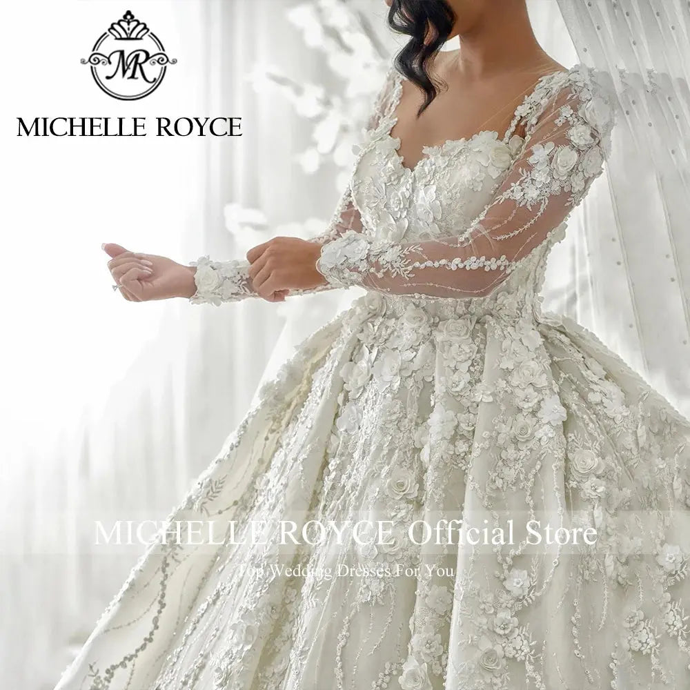 Michelle Royce Luxury Ball Gown Wedding Dresses For Women 2024 SweetheSPECIFICATIONSBrand Name: Michelle RoyceStyle: ExquisiteNeckline: SWEETHEARTSleeve Length(cm): FullTrain: Cathedral/ Royal TrainOrigin: Mainland ChinaCN: JiangsuDresJohnny TirakJohnny TirakWomen 2024 Sweetheart 3D Flowers Long Sleeves Wedding Gown Vestidos De Novia