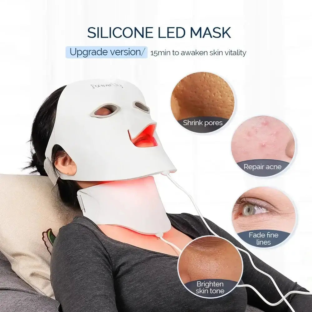 Face Neck Silicone LED Mask LED Light 7 Colors Photon Red Light TherapSPECIFICATIONSBrand Name: foreverlilyPower Source: ElectricMaterial: RESINHign-concerned Chemical: NoneOrigin: Mainland ChinaCertification: CEFunction: Skin TighteniJohnny TirakJohnny TirakFace Neck Silicone LED Mask LED Light 7 Colors Photon Red Light Therapy Flexible Facial Beauty Mask Skin Care Anti-Ance