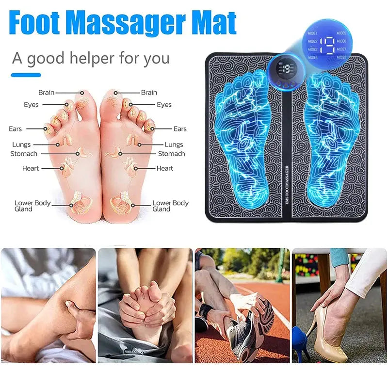 Electric Foot Massager Pad Muscle Massage Relaxation Trainer For Massage Fitness Outdoor Sport Home Family Relax.