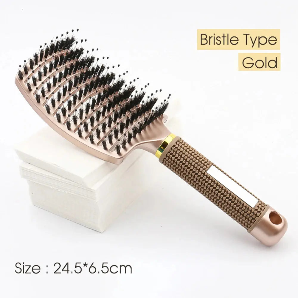 Hair Brush Hair Comb Detangling Hair Brush Bristle&Nylon Women Wet MasSPECIFICATIONS
Number of Pieces: One Unit
Brand Name: other
Model Number: A0005
Item Type: comb
Material: ABS
Size: 25*8.7 * 2.6cm
Origin: Mainland China
Choice: yesJohnny TirakJohnny TirakHair Brush Hair Comb Detangling Hair Brush Bristle&Nylon Women Wet Massage Comb Curly Hairdressing Salon Styling Tools