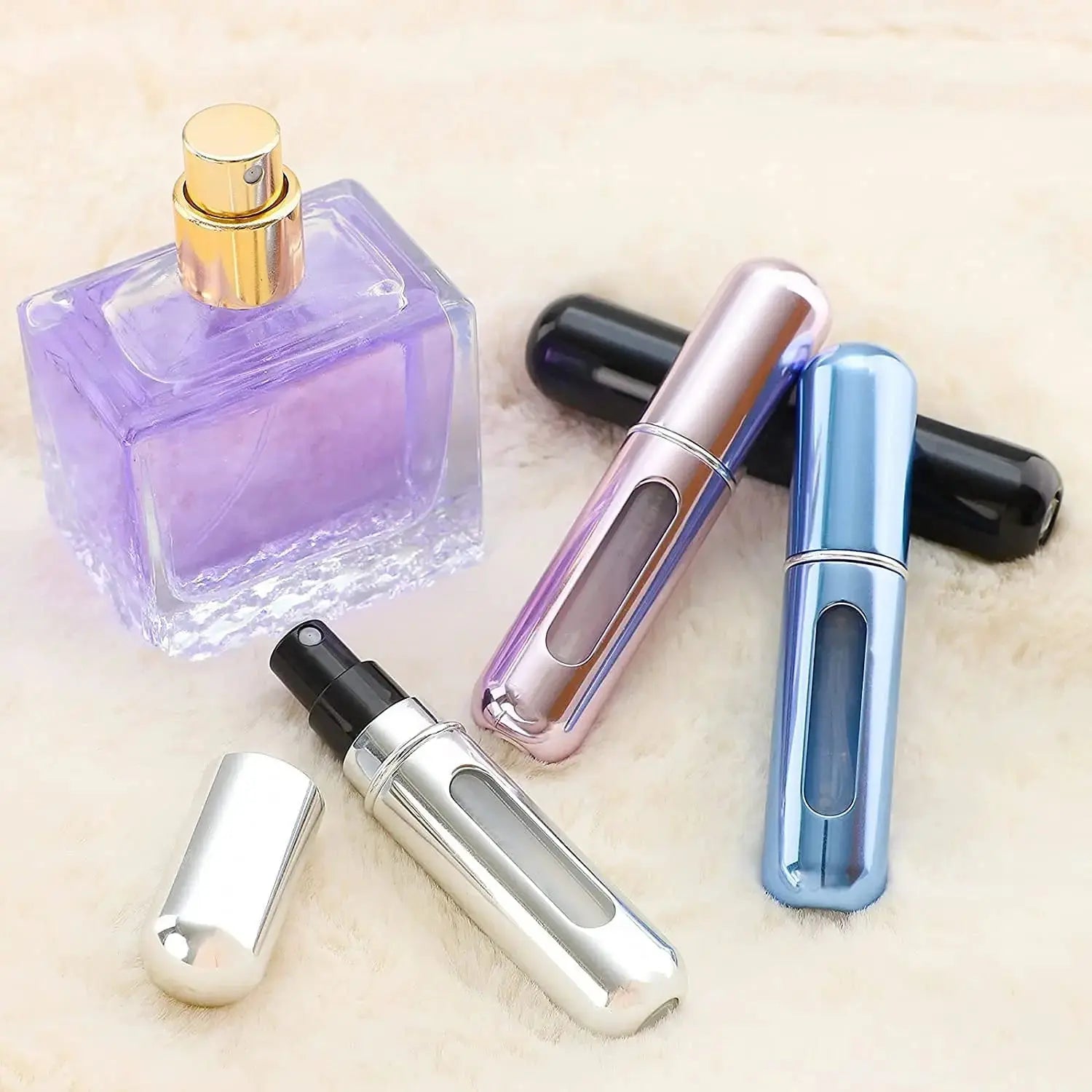 8/5ml Perfume Atomizer Portable Liquid Container For Cosmetics Traveling Mini Aluminum Spray Alcochol Empty Refillable Bottle.