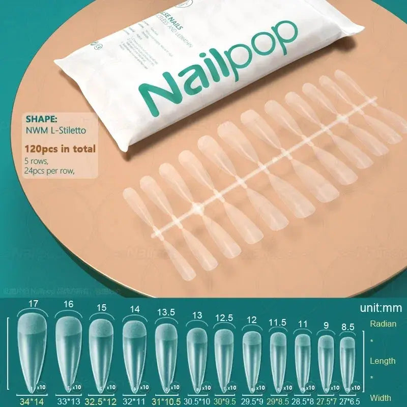 NAILPOP 120pcs Fake Nails Full Cover Press on Nails Coffin Soft Gel AmSPECIFICATIONSBrand Name: NailpopHign-concerned Chemical: NoneNumber of Pieces: One UnitOrigin: Mainland ChinaMaterial: AcrylicQuantity: 120pcs/bagSize: 10 DifferentJohnny TirakJohnny TirakNails Coffin Soft Gel American Pose Capsule False Nail Tips