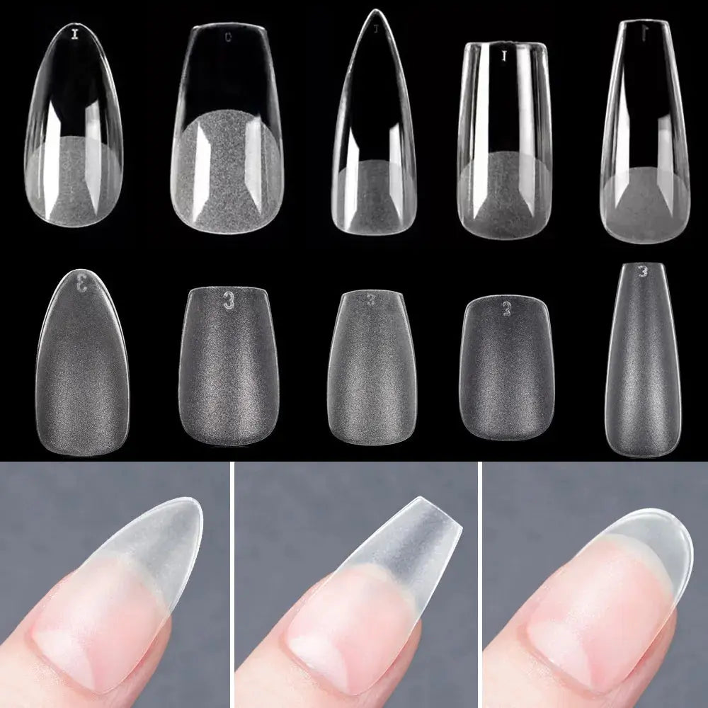 120pcs/bag Matte Press On Nail Tips Soft Full Cover False Nails Oval Almond Sculpted Fake Nail.