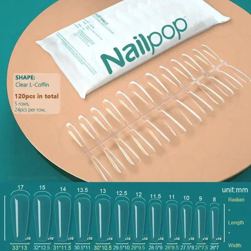 NAILPOP 120pcs Fake Nails Full Cover Press on Nails Coffin Soft Gel AmSPECIFICATIONSBrand Name: NailpopHign-concerned Chemical: NoneNumber of Pieces: One UnitOrigin: Mainland ChinaMaterial: AcrylicQuantity: 120pcs/bagSize: 10 DifferentJohnny TirakJohnny TirakNails Coffin Soft Gel American Pose Capsule False Nail Tips