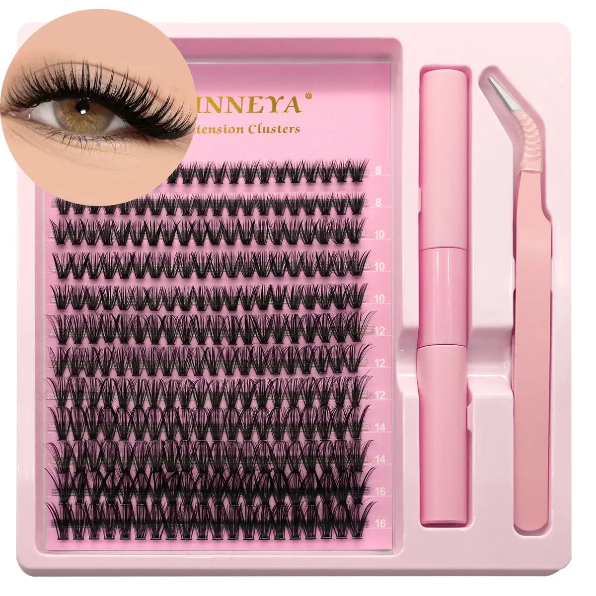 GROINNEYA Lash Clusters Kit With Waterproof Strong Hold DIY Lash ExtenSPECIFICATIONSBrand Name: GROINNEYAOrigin: Mainland ChinaNumber of Pieces: COMBOFalse Eyelashes Terrier: Black Cotton StalkQuantity: 1lotFalse Eyelashes Style: NaturJohnny TirakJohnny TirakWaterproof Strong Hold DIY Lash Extension Kit Lash Bond