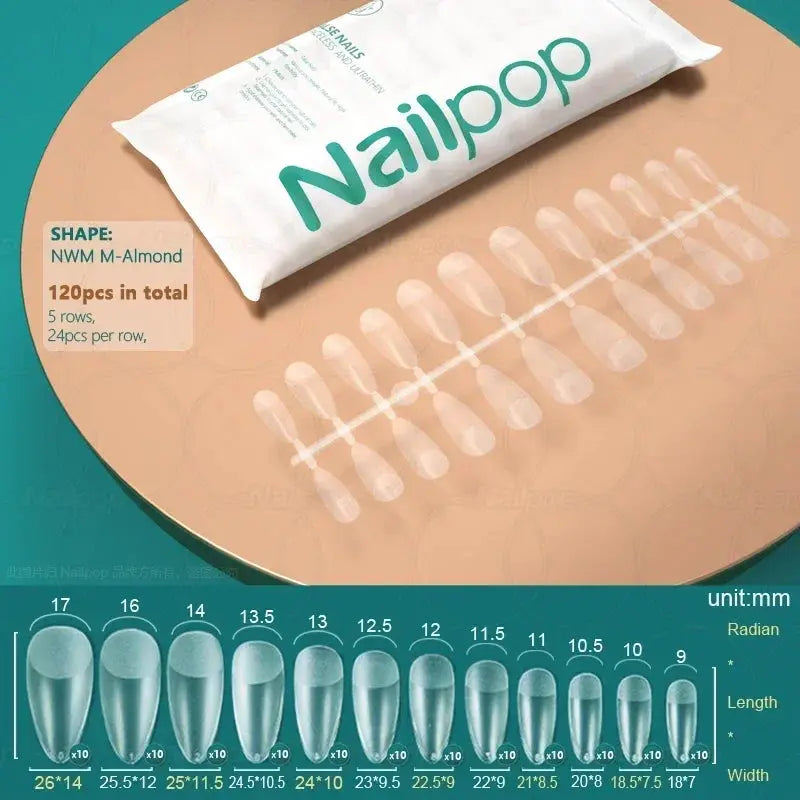 NAILPOP 120pcs Fake Nails Full Cover Press on Nails Coffin Soft Gel AmSPECIFICATIONSBrand Name: NailpopHign-concerned Chemical: NoneNumber of Pieces: One UnitOrigin: Mainland ChinaMaterial: AcrylicQuantity: 120pcs/bagSize: 10 DifferentJohnny TirakJohnny TirakNails Coffin Soft Gel American Pose Capsule False Nail Tips