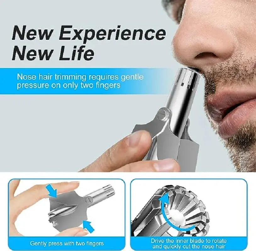 Nose Hair Trimmer For Men And Women With No Noise Washable Manual NasaSPECIFICATIONSType: tondeuseType1: Nose hair clippersBrand Name: NoEnName_NullModel Number: Nose Hair TrimmerItem Type: Nose &amp; Ear TrimmerMaterial: Stainless steJohnny TirakJohnny TirakNoise Washable Manual Nasal Hair Trimmer триммер для носа aparador de