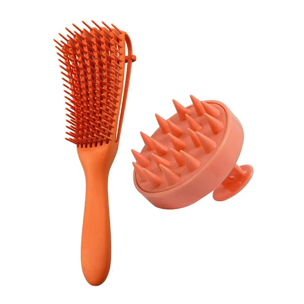 Salon Barber Hair Brush Kit Hollow Comb Wet And Dry Shampoo Comb Anti-static Massage Comb Bath Brush Women Household Tools.