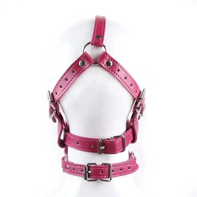 BDSM Genuine Leather Head Harness Bondage Gag Half Face Mask Oral MoutSPECIFICATIONSBrand Name: Jules RueOrigin: ChinaMaterial: PU&amp;GenuineSize: AdjustableItem Type: bondagePackage: privacy secret deliveryShop type: sex shopFeature1Johnny TirakJohnny TirakBDSM Genuine Leather Head Harness Bondage Gag Half Face Mask Oral Mouth Ball Restraint Hood Mouth Strap Couple SM Slave Roleplay