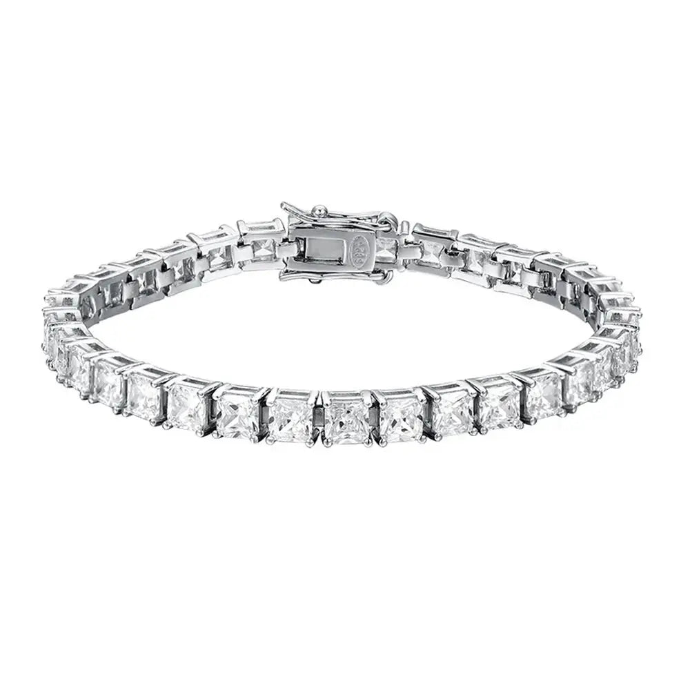 KNOBSPIN 4x4mm Princess Cut Moissanite Tennis Bracelet 925 Pure SilverSPECIFICATIONSBrand Name: knobspinBracelets Type: Chain &amp; Link BraceletsMain Stone: MoissaniteOrigin: Mainland ChinaCertificate: YESItem Weight: 0.4ctMetals TypeJohnny TirakJohnny TirakKNOBSPIN 4x4mm Princess Cut Moissanite Tennis Bracelet 925 Pure Silver Plated 18k