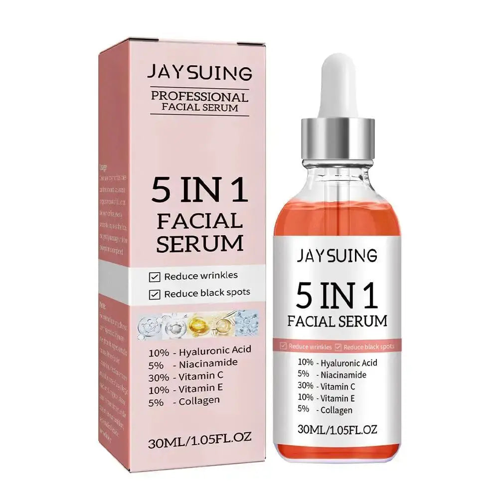 5 In 1 Fade fine lines Firming Face Serum Moisturizing brightning VitaSPECIFICATIONSBrand Name: jaysuingGender: FemaleHign-concerned Chemical: NoneNumber of Pieces: One UnitOrigin: Mainland ChinaFormulation: LiquidFeature: Anti-AgingItJohnny TirakJohnny Tirak1 Fade fine lines Firming Face Serum Moisturizing brightning Vitamin