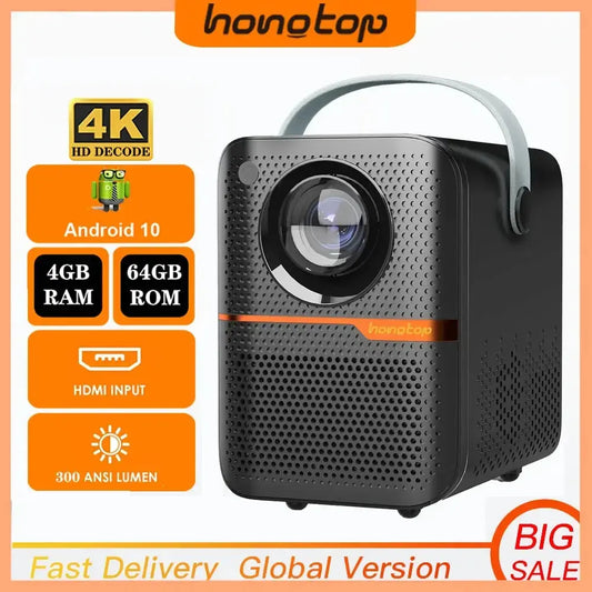 HONGTOP Android Smart Mini Projector 300ANSI Lumen Portable Projector SPECIFICATIONSBrand Name: HONGTOPSystem: ANDROIDOptical Resolution: 1280x720dpiZoom: x 1.35Type: MiniPortable: YesPower: 65Use: HomeWeight: 1.0KGKeystone Correction:Johnny TirakJohnny TirakHONGTOP Android Smart Mini Projector 300ANSI Lumen Portable Projector 4K