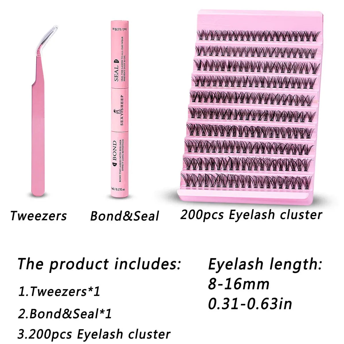 DIY Eyelash Extension Kit 200pcs Individual Lashes Cluster D Curl, 8-1SPECIFICATIONSBrand Name: SEXYSHEEPOrigin: Mainland ChinaContent: 10mlChoice: yesJohnny TirakJohnny TirakDIY Eyelash Extension Kit 200pcs Individual Lashes Cluster