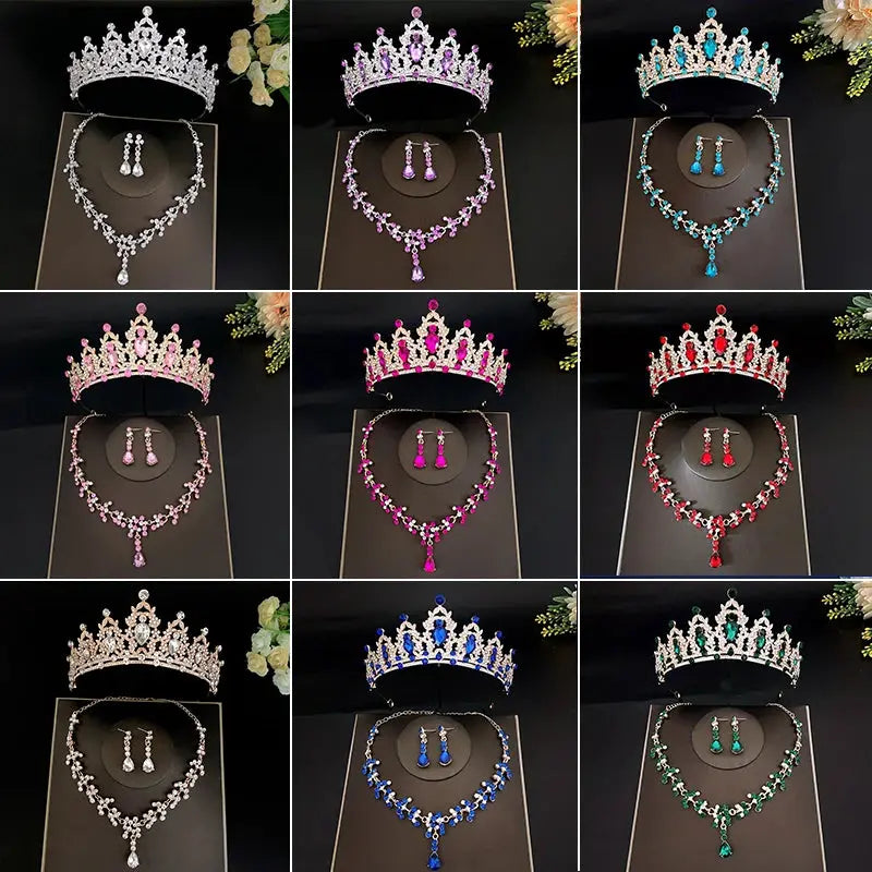 3pcs/set Crystal Bridal Tiara And Crown Earrings Necklace Jewelry Set SPECIFICATIONSBrand Name: NoEnName_NullMaterial: MetalOrigin: Mainland ChinaCN: ZhejiangChoice: yesJohnny TirakJohnny Tirak3pcs/set Crystal Bridal Tiara