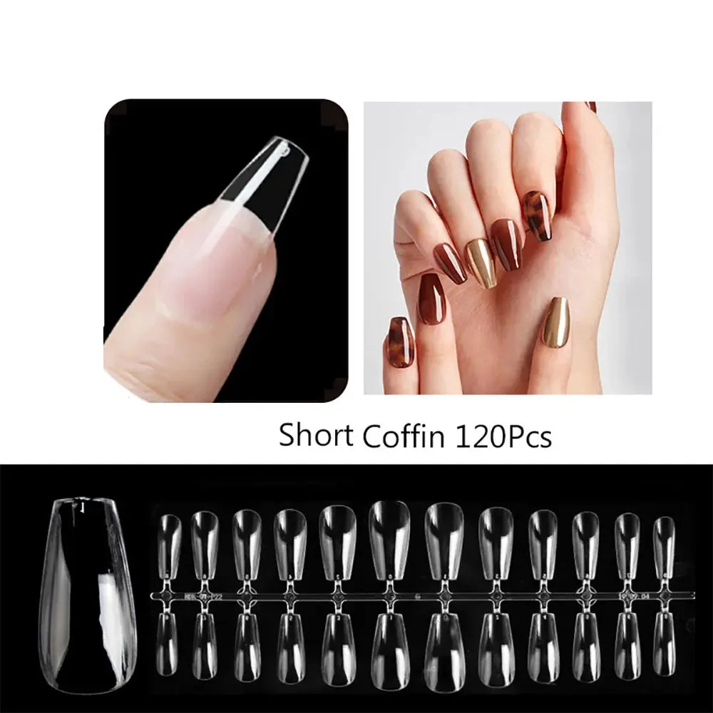 120pcs/bag Matte Press On Nail Tips Soft Full Cover False Nails Oval Almond Sculpted Fake Nail.