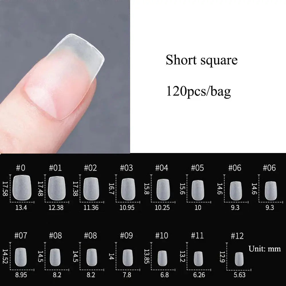 120pcs/bag Matte Press On Nail Tips Soft Full Cover False Nails Oval Almond Sculpted Fake Nail.