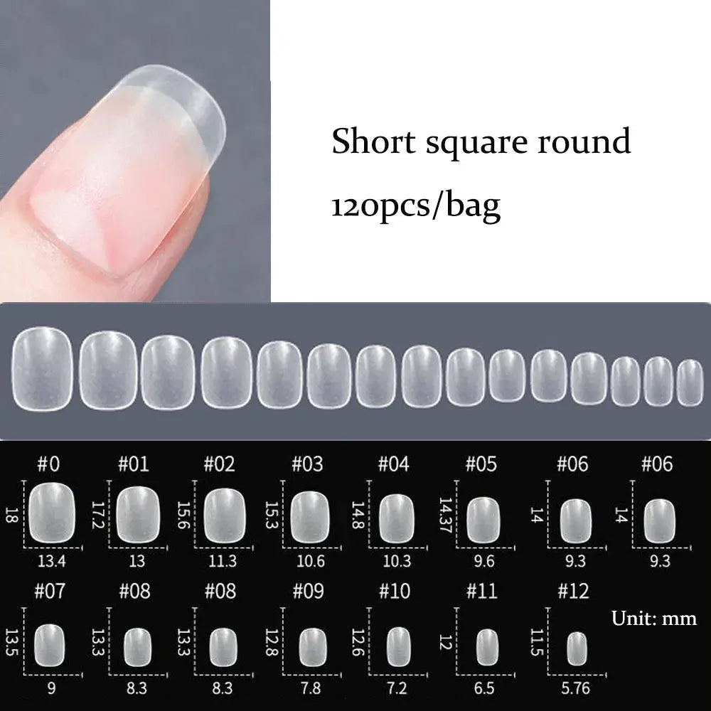 120pcs/bag Matte Press On Nail Tips Soft Full Cover False Nails Oval Almond Sculpted Fake Nail.