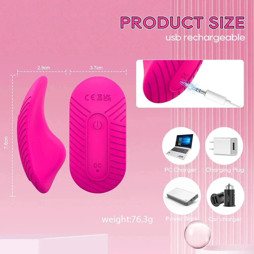 Butterfly Wearable Vibrator Wireless APP Remote Panties Dildo VibratorSPECIFICATIONSBrand Name: MIGYYSexually Suggestive: NoOrigin: Mainland ChinaObscene Picture: NoCommodity Quality Certification: ceMaterial: SiliconeCertification: CEJohnny TirakJohnny TirakButterfly Wearable Vibrator Wireless APP Remote Panties Dildo Vibrator