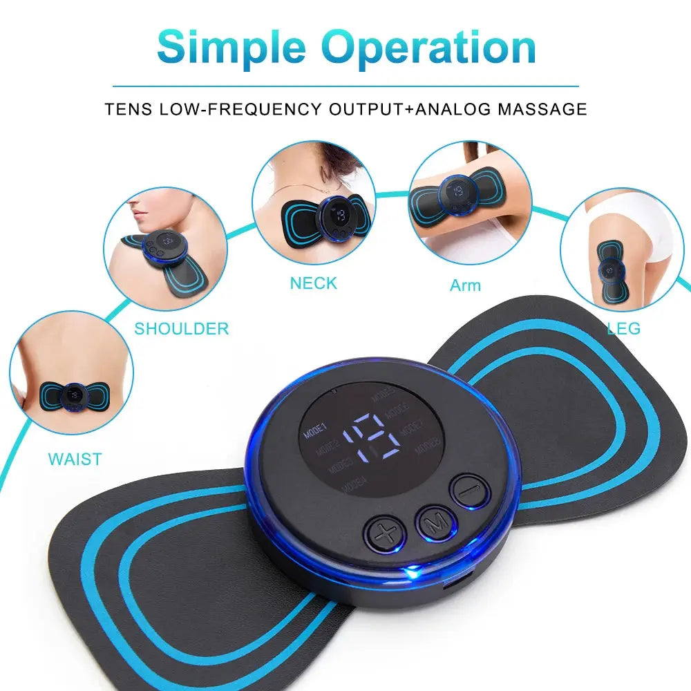 Electric EMS Neck Massager Mini Cervical Back Patch Stimulator MassageSPECIFICATIONS
Brand Name: other
Item Type: Massage &amp; Relaxation
Material: Composite Material
Application: Back
Origin: Mainland China
Certification: CE
Choice: Johnny TirakJohnny TirakElectric EMS Neck Massager Mini Cervical Back Patch Stimulator Massageador Mat Portable Gel Pad Stickers Slim