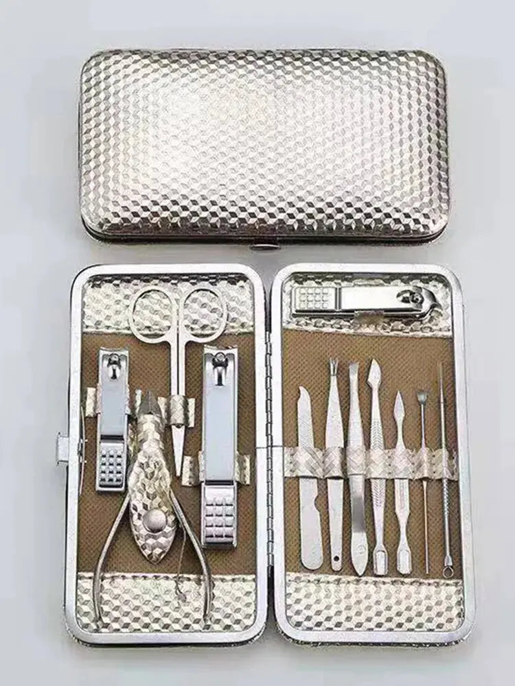 Nail Clipper Set 12 Piece Set Nail Clipper Beauty Manicure Tool Set NaSPECIFICATIONSNumber of Pieces: One UnitBrand Name: otherModel Number: 12pcItem Type: Clipper &amp; TrimmerMaterial: Stainless SteelApplication: FingerApplication: TJohnny TirakJohnny TirakNail Clipper Set 12 Piece Set Nail Clipper Beauty Manicure Tool Set Nail Clipper Gift Set Golden Hand Foot Care Tools Pedicure