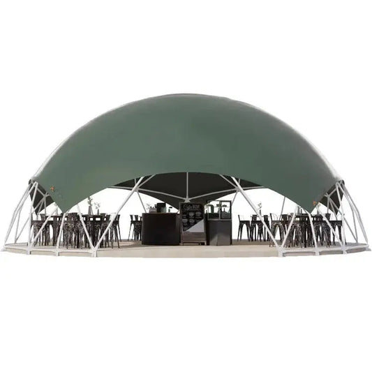 Outdoor Large Dome Tent Camping Restaurant Canopy Tent Camp Activity SSPECIFICATIONSBrand Name: NoEnName_NullMaterial: Textile &amp; FabricOrigin: Mainland Chinaname: Large dome tentsize: Diameter 10 meterstop height: 4 metersInterior Johnny TirakJohnny TirakOutdoor Large Dome Tent Camping Restaurant Canopy Tent Camp Activity Shade Dome Canopy