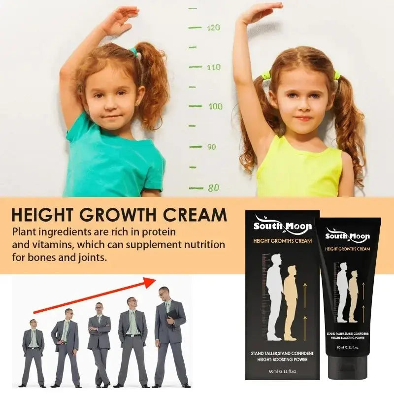 Height Increase Cream Promote Bone Growth Knee Joint Acupoint Massage SPECIFICATIONSFeatures1: Height GrowthFeatures2: Body boostingBrand Name: NoEnName_NullItem Type: Scrub &amp; Bodys TreatmentNET WT: 60mlNumber of Pieces: One UnitOrJohnny TirakJohnny TirakHeight Increase Cream Promote Bone Growth Knee Joint Acupoint Massage Stimulation Conditioning Sooth Body Herbal Health Products