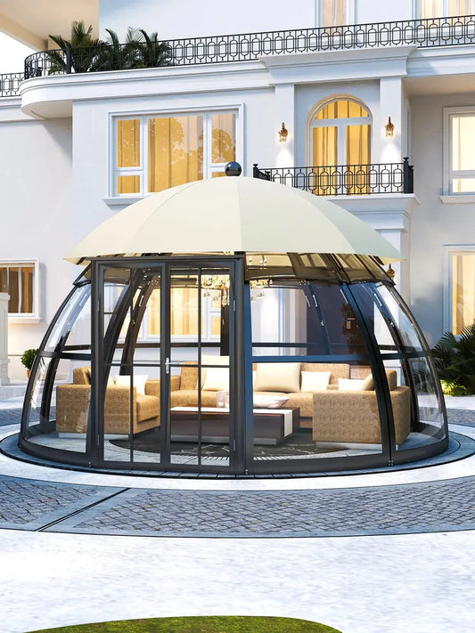 Sunshine outdoor glass room luxury aluminum pavilion tent villa terracSPECIFICATIONSBrand Name: NoEnName_NullSail Material: PVCOrigin: Mainland ChinaCN: GuangdongHign-concerned Chemical: NoneType: GazebosStyle: Simple and modernPopularJohnny TirakJohnny TirakSunshine outdoor glass room luxury aluminum pavilion tent villa terrace leisure sun room activity sunshade