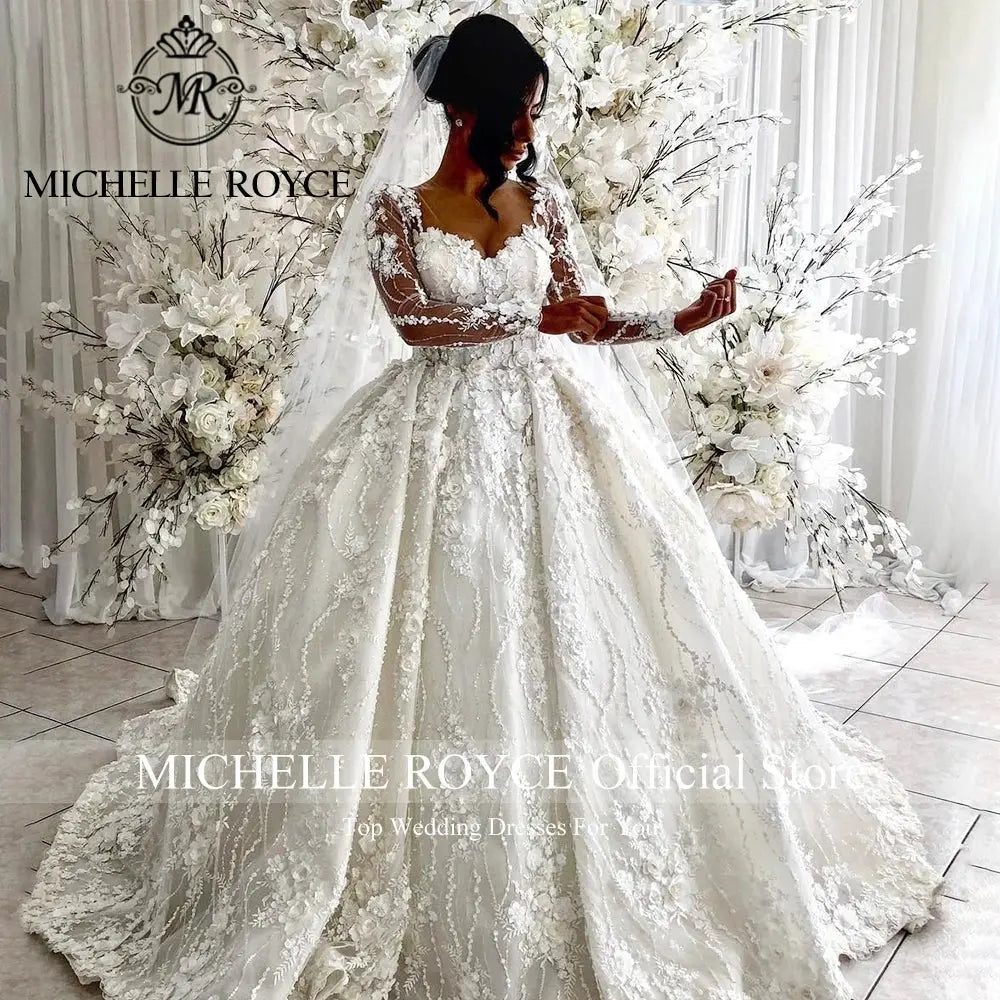 Michelle Royce Luxury Ball Gown Wedding Dresses For Women 2024 SweetheSPECIFICATIONSBrand Name: Michelle RoyceStyle: ExquisiteNeckline: SWEETHEARTSleeve Length(cm): FullTrain: Cathedral/ Royal TrainOrigin: Mainland ChinaCN: JiangsuDresJohnny TirakJohnny TirakWomen 2024 Sweetheart 3D Flowers Long Sleeves Wedding Gown Vestidos De Novia