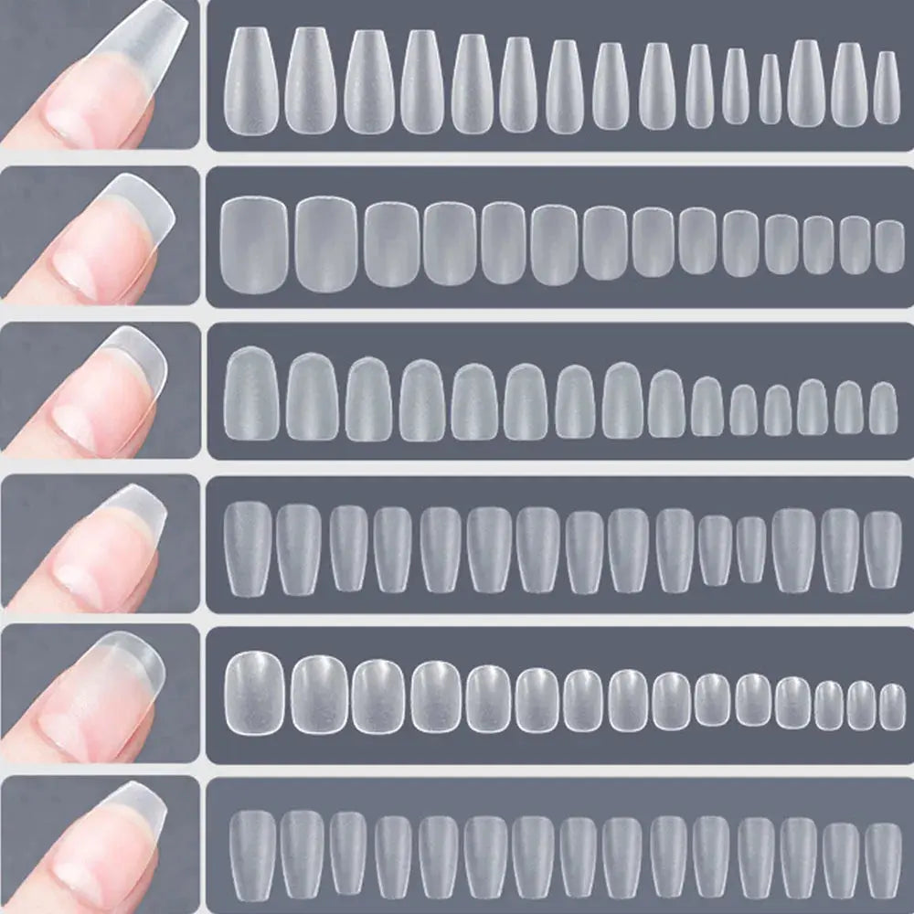 120pcs/bag Matte Press On Nail Tips Soft Full Cover False Nails Oval Almond Sculpted Fake Nail.