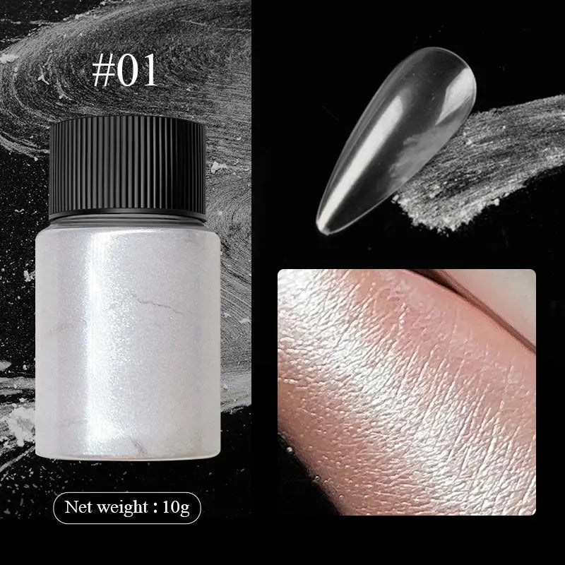 Aurora Pearl White Nails Glitter Dust Chrome Moonlight White Rubbing oSPECIFICATIONSBrand Name: NoEnName_NullOrigin: Mainland ChinaMaterial: Nail PowderHign-concerned Chemical: NoneNumber of Pieces: One UnitNET WT: As the picture showsJohnny TirakJohnny TirakAurora Pearl White Nails Glitter Dust Chrome Moonlight White Rubbing