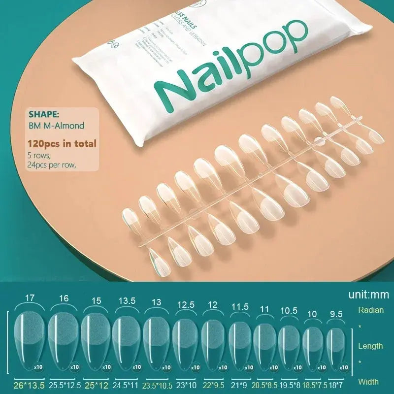 NAILPOP 120pcs Fake Nails Full Cover Press on Nails Coffin Soft Gel AmSPECIFICATIONSBrand Name: NailpopHign-concerned Chemical: NoneNumber of Pieces: One UnitOrigin: Mainland ChinaMaterial: AcrylicQuantity: 120pcs/bagSize: 10 DifferentJohnny TirakJohnny TirakNails Coffin Soft Gel American Pose Capsule False Nail Tips