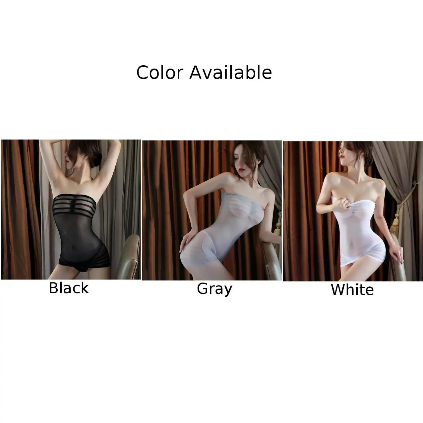 Women Sheer Nightdress Mesh Stripe Dress Bodycon Tube Dress See Through Lingerie Erotic Nightwear Clubwear Transparent Dresses.