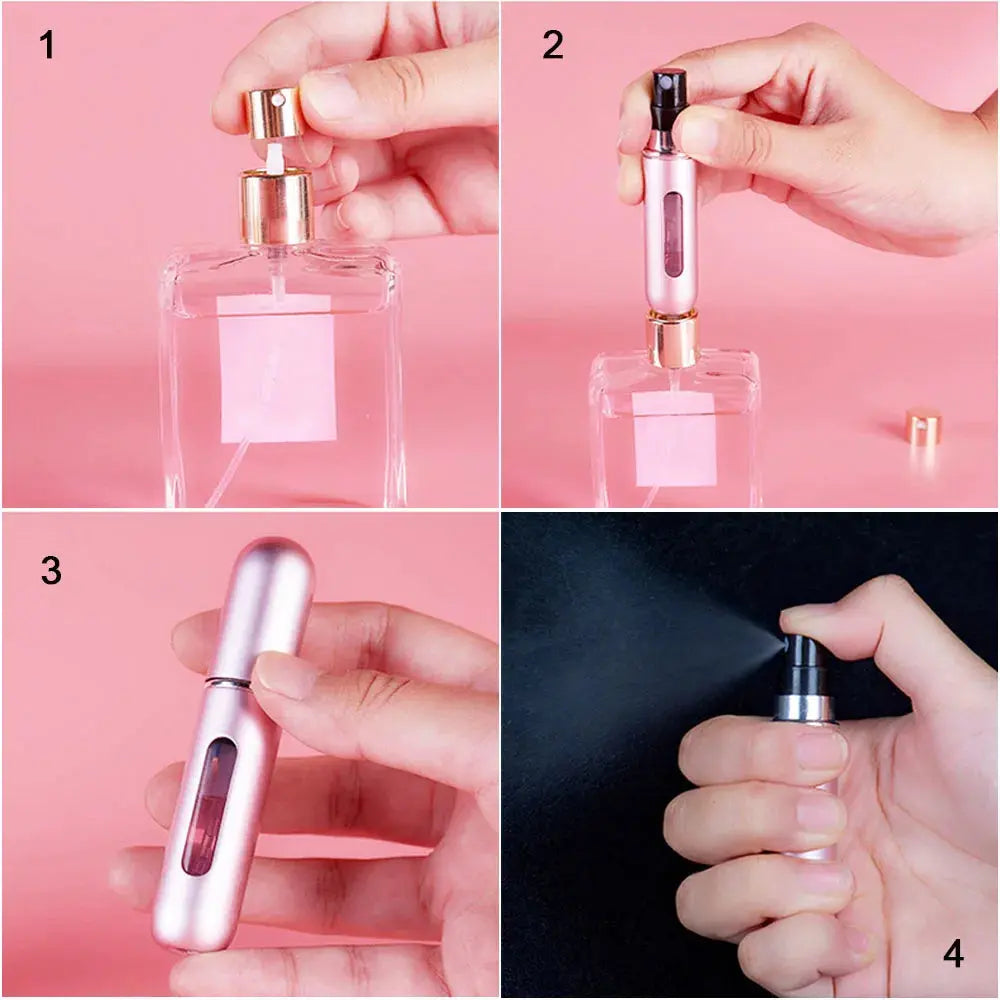 8/5ml Perfume Atomizer Portable Liquid Container For Cosmetics Traveling Mini Aluminum Spray Alcochol Empty Refillable Bottle.