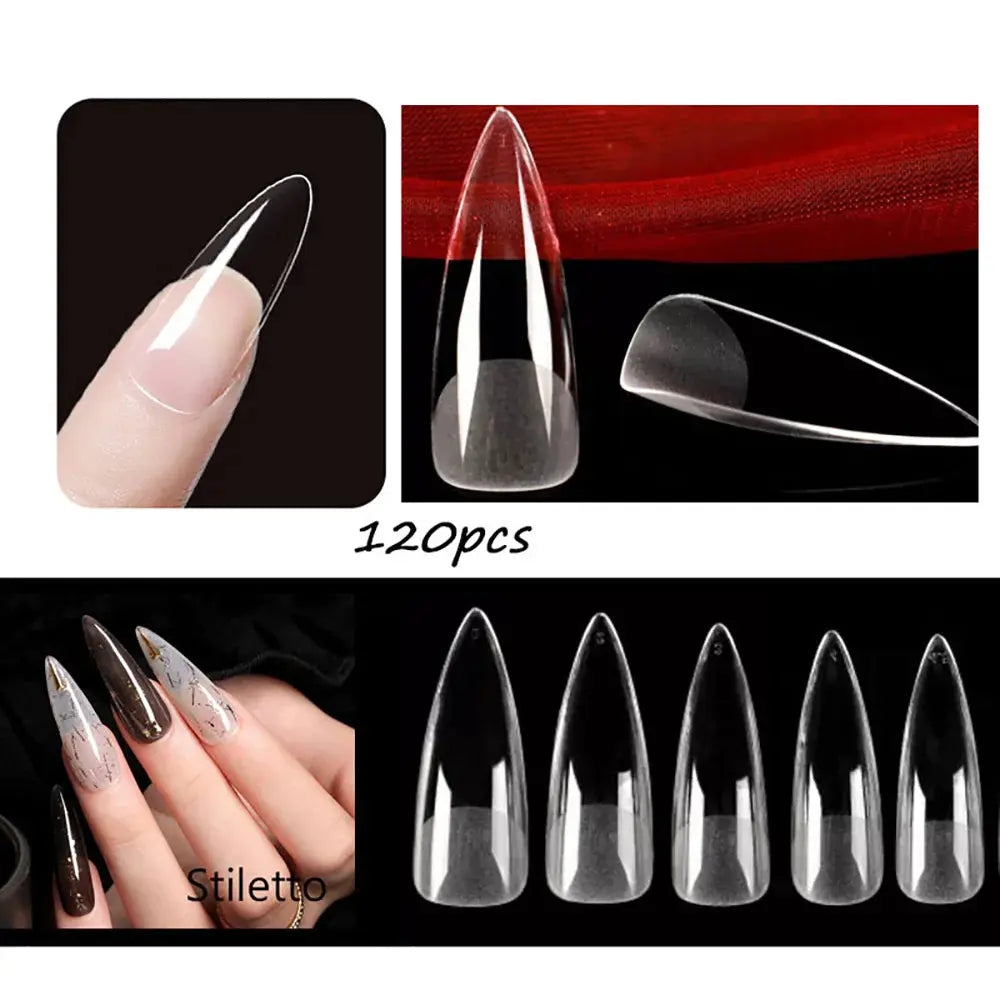 120pcs/bag Matte Press On Nail Tips Soft Full Cover False Nails Oval Almond Sculpted Fake Nail.