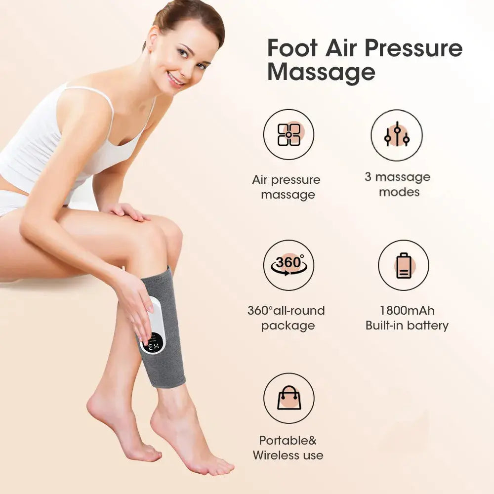 Electric Leg Massager Charging Calf Air Compression Massager with Three Massage Modes Thigh And Knee 360° All-Round Packag.