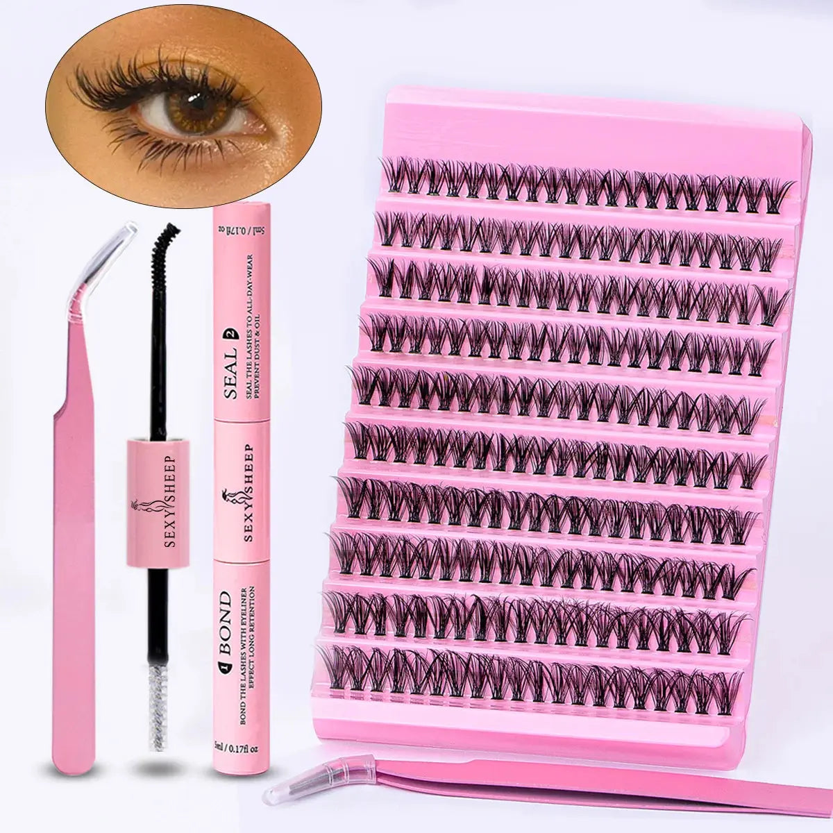 DIY Eyelash Extension Kit 200pcs Individual Lashes Cluster D Curl, 8-1SPECIFICATIONSBrand Name: SEXYSHEEPOrigin: Mainland ChinaContent: 10mlChoice: yesJohnny TirakJohnny TirakDIY Eyelash Extension Kit 200pcs Individual Lashes Cluster